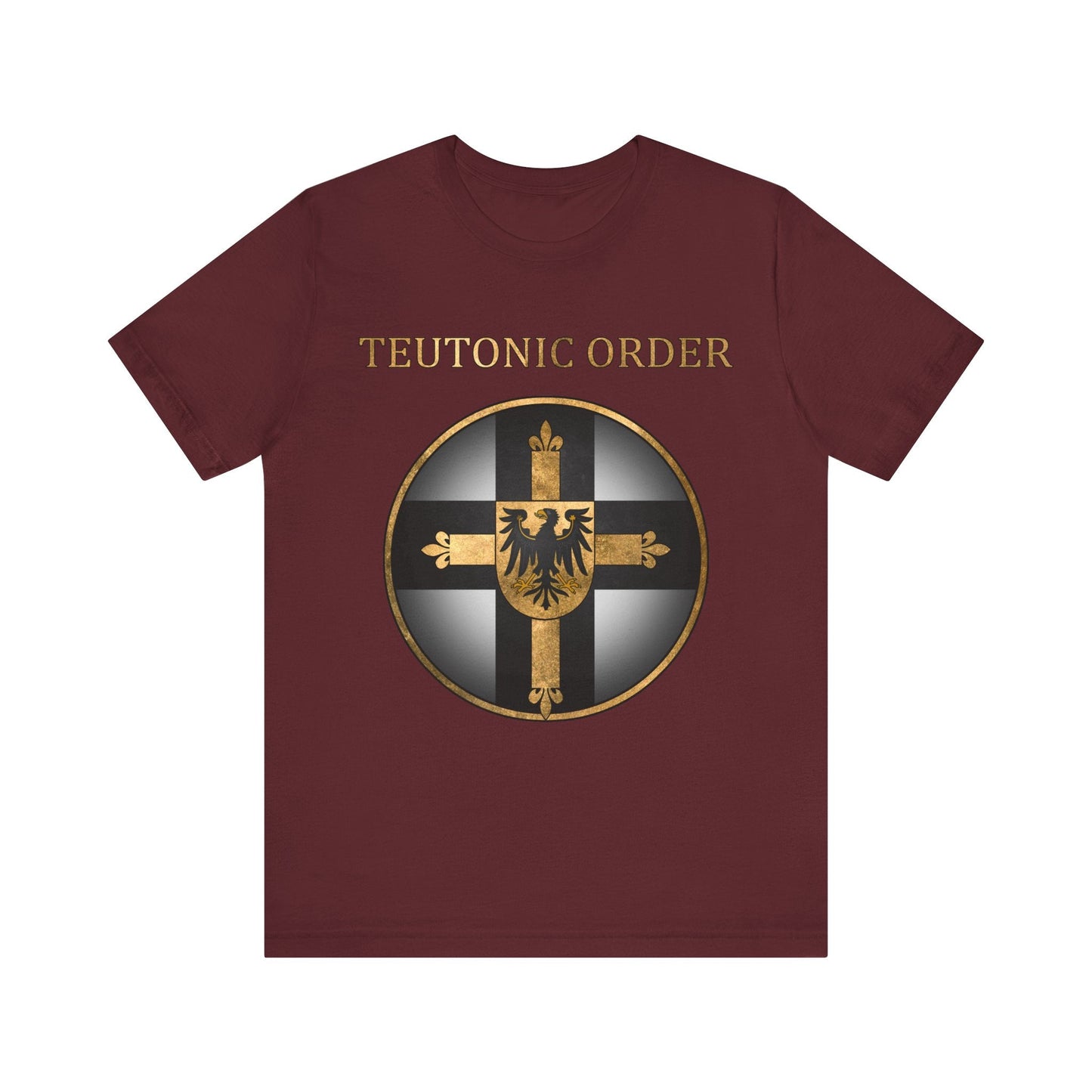 Maroon / S Teutonic Order Symbol - Teutonic Knights T-shirt