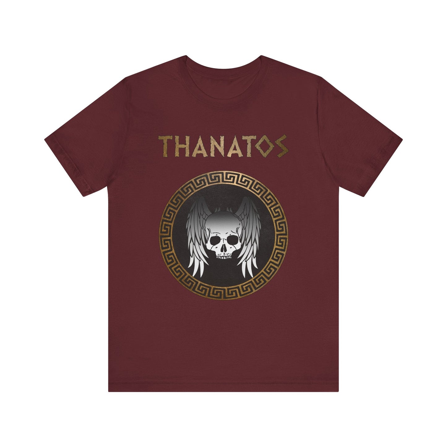 Maroon / S Thanatos Ancient Greek God T-Shirt