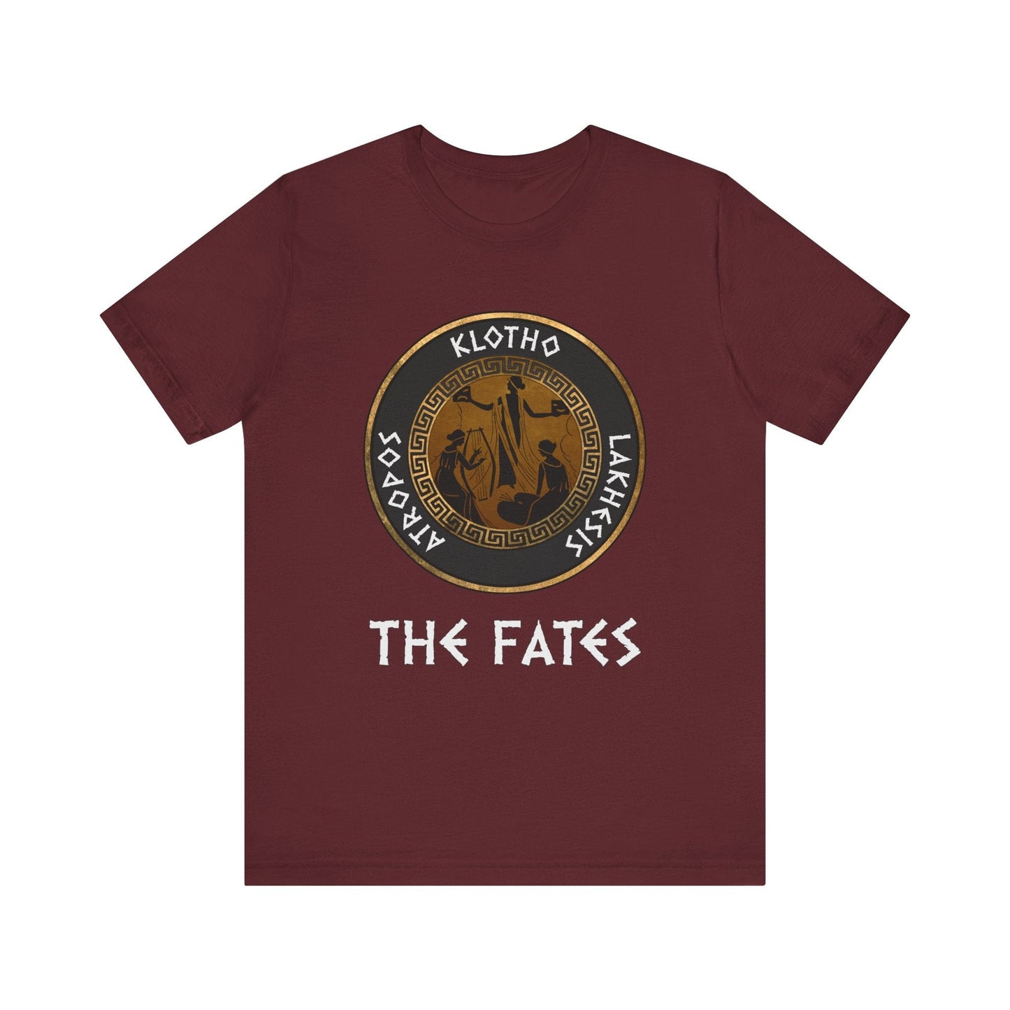 Maroon / S The Fates - The Moirai - Ancient Greek Goddesses T-Shirt