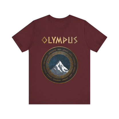 Maroon / S The Twelve Olympians Greek Gods and Goddesses - Mount Olympus T-Shirt