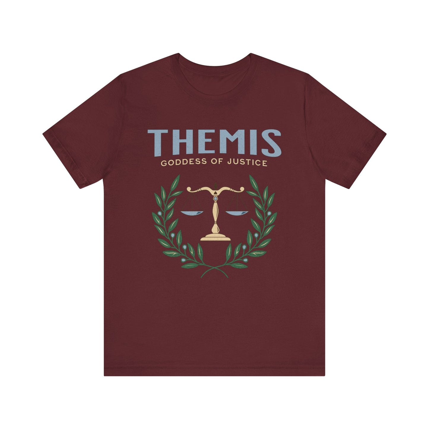 Maroon / S Themis Greek Goddess of Justice - Ancient Greek Mythology T-shirt