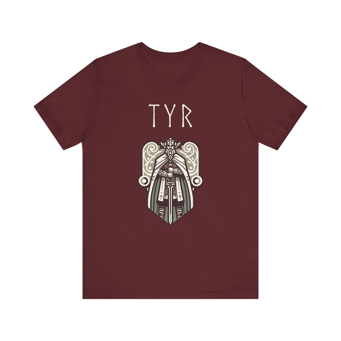Maroon / S Tyr Norse God of War and Justice - Viking Mythology T-shirt