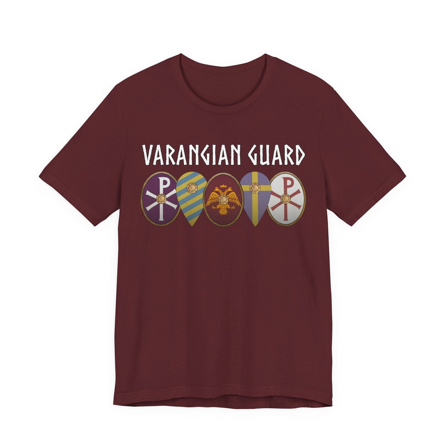 Maroon / S Varangian Guard Byzantine Shields T-Shirt