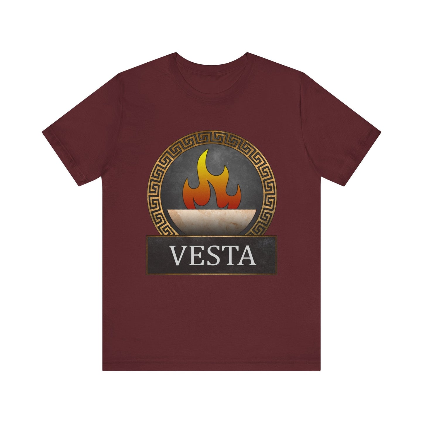 Maroon / S Vesta Roman Goddess Symbol T-Shirt