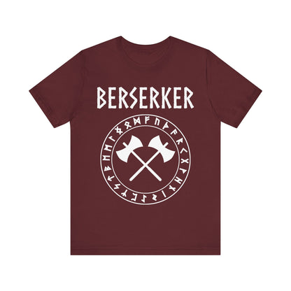 Maroon / S Viking Berserker with Runes T-shirt