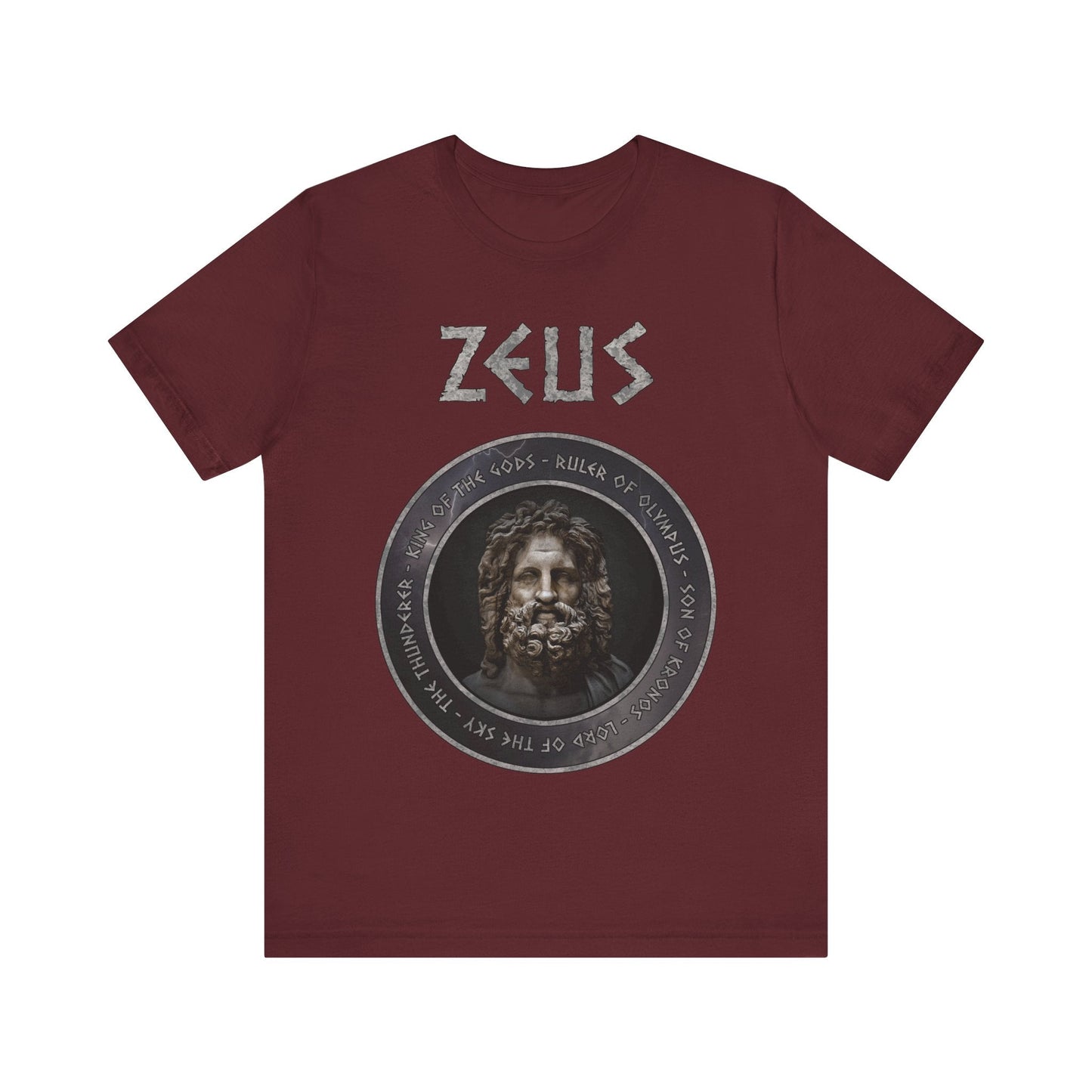 Maroon / S Zeus Lord of Olympus T-Shirt