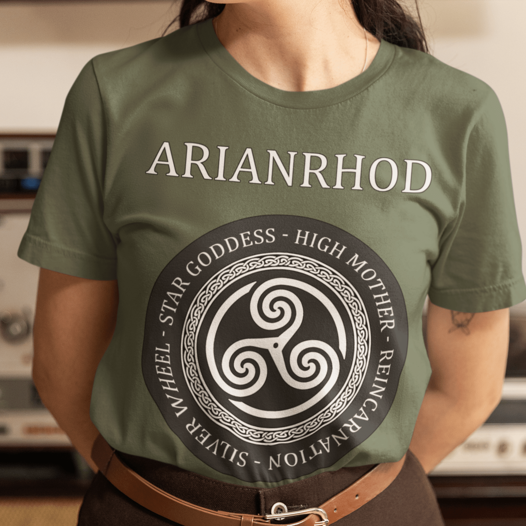 Military Green / S Arianrhod Celtic Goddess T-Shirt