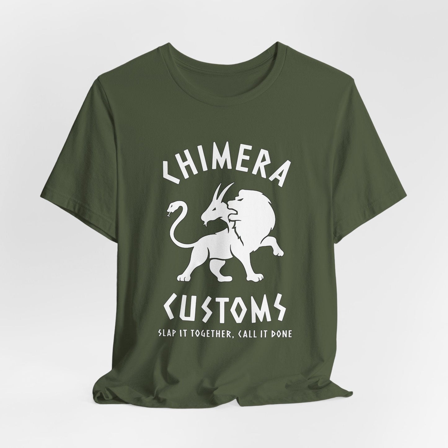 Military Green / S Chimera Customs - Funny Greek Mythology T-Shirt
