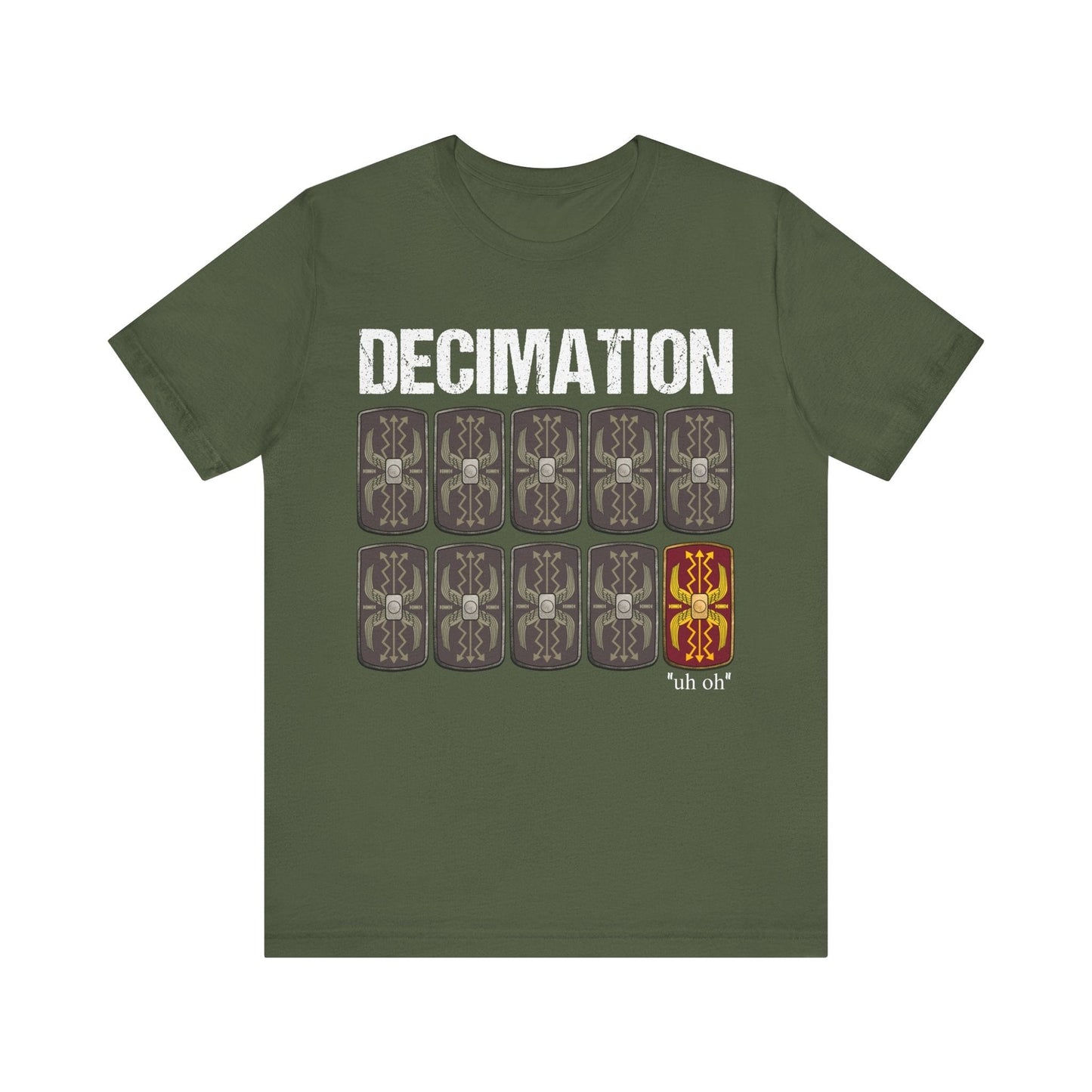Military Green / S Decimation - Ancient Roman Army - Funny Roman History T-shirt