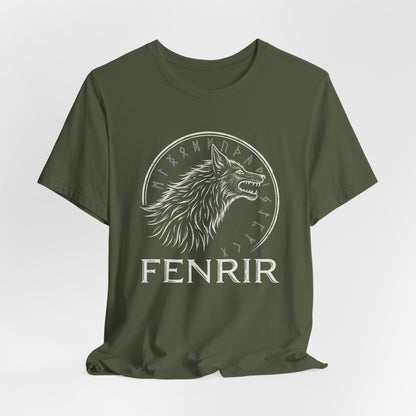 Military Green / S Fenrir Norse Mythology T-Shirt