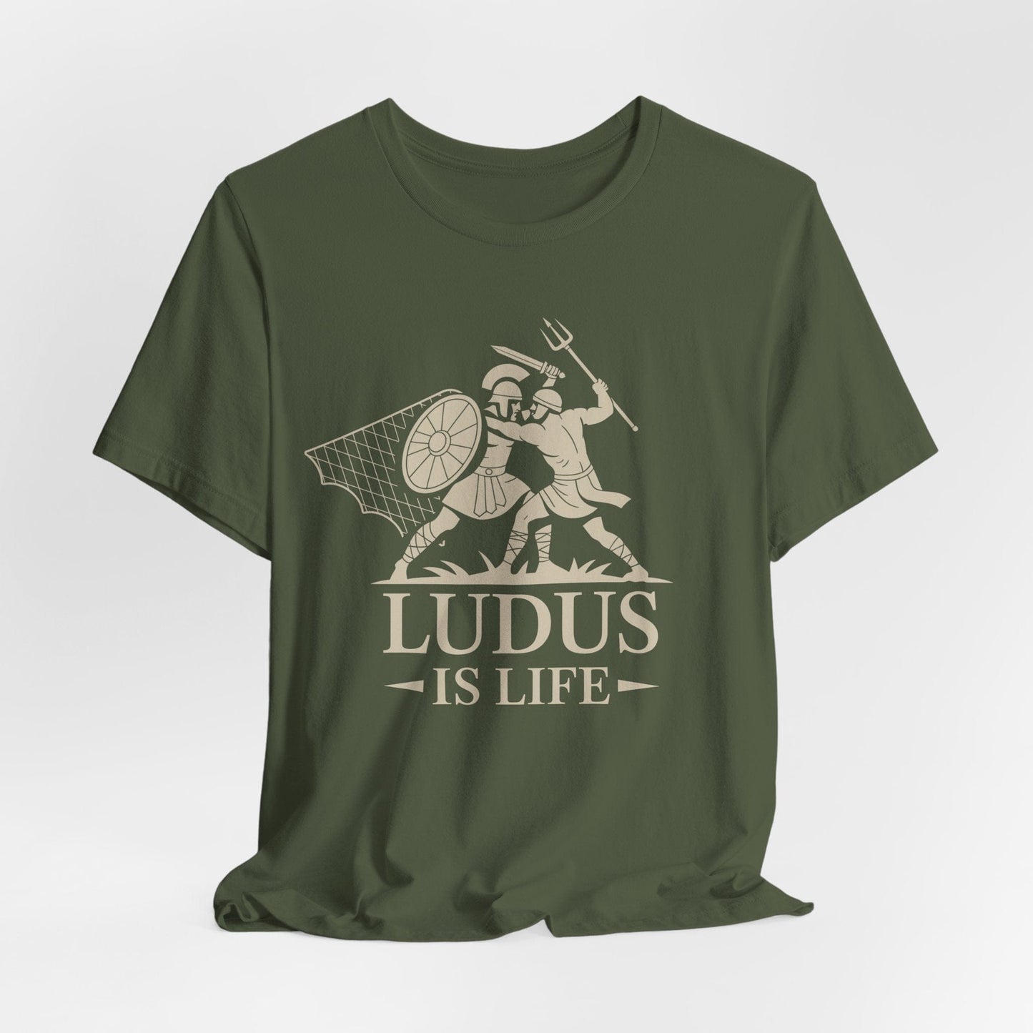 Military Green / S Ludus is Life - Roman Gladiator School T-Shirt