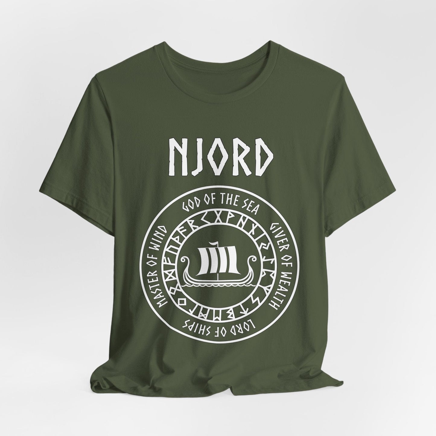 Military Green / S Njord Norse God of the Sea T-Shirt