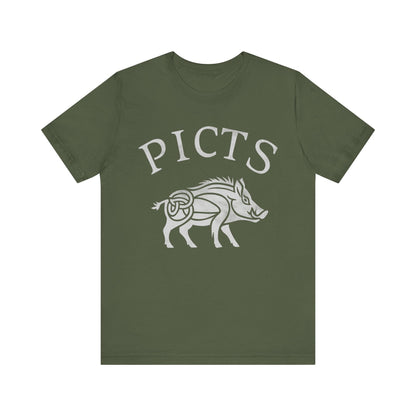 Military Green / S Picts Boar Symbol - Pictish Tribes of Scotland T-Shirt