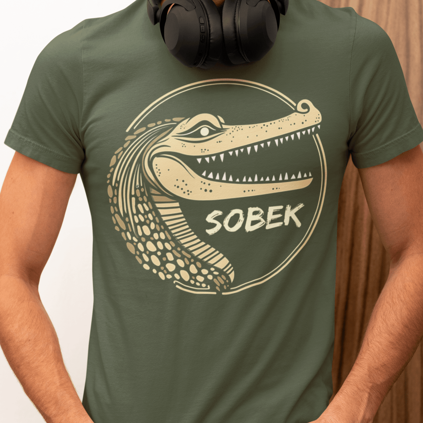 Military Green / S Sobek Ancient Egyptian God of the Nile T-shirt