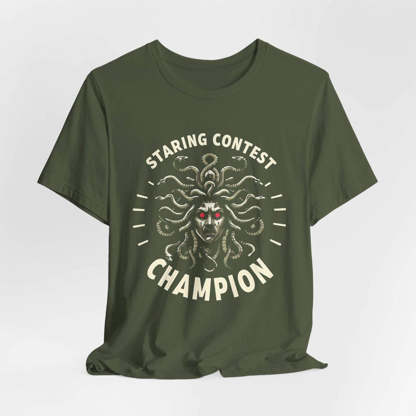 Military Green / S Staring Contest Champion Medusa T-Shirt