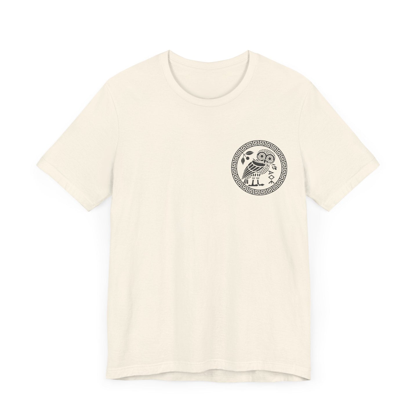 Natural / S Athens Athenian Owl - Double Sided T-Shirt