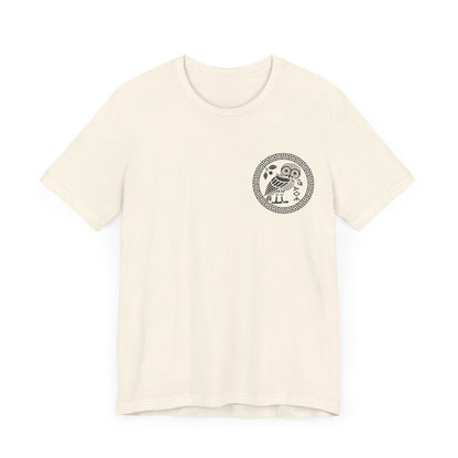 Natural / S Athens Athenian Owl - Double Sided T-Shirt