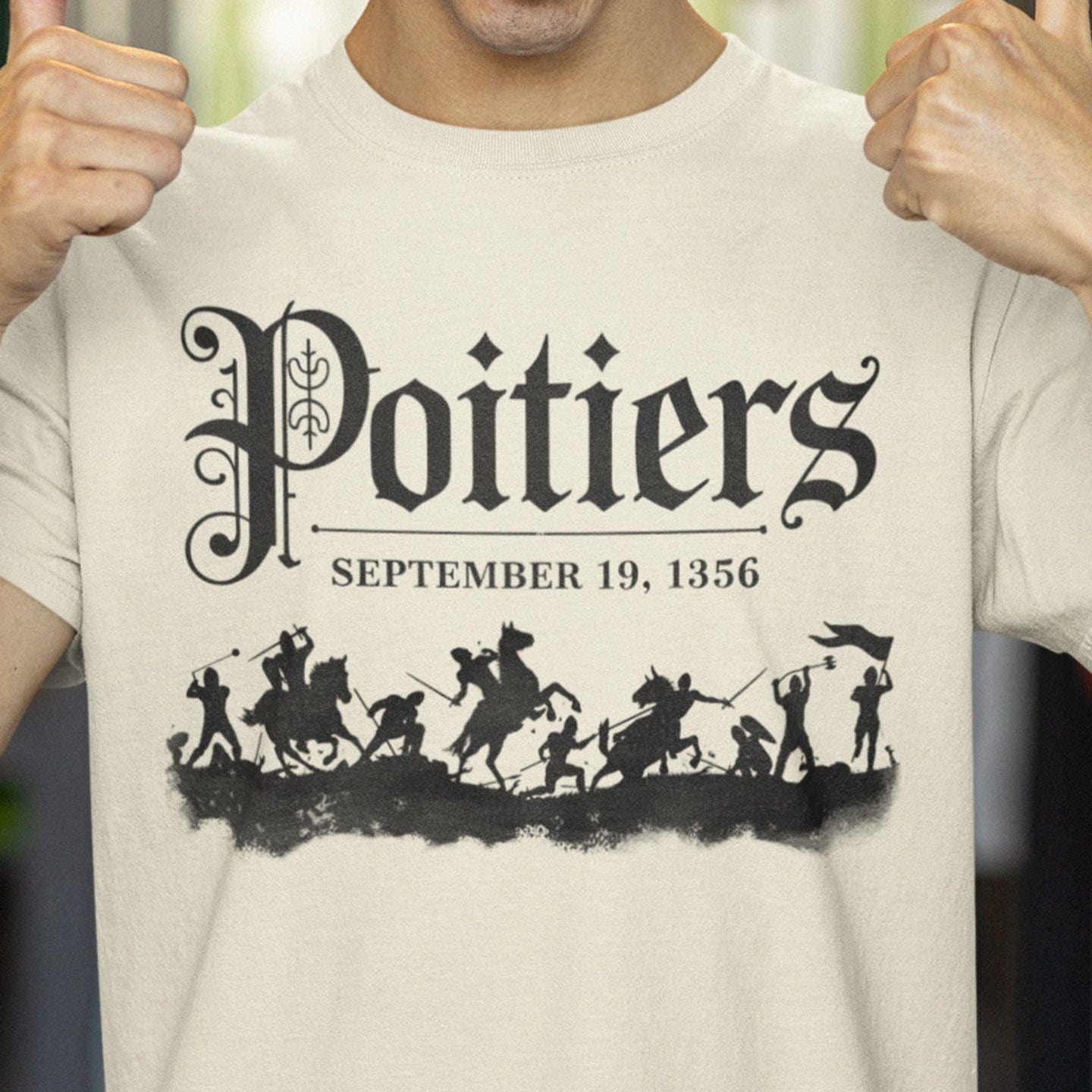 Natural / S Battle of Poitiers - Hundred Years' War T-Shirt