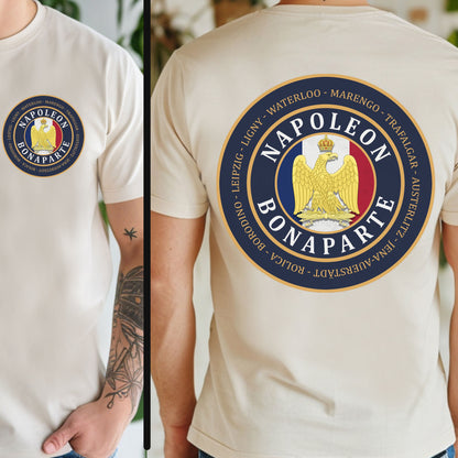 Natural / S Napoleon Bonaparte Napoleonic Wars Battles  - Double Sided T-Shirt