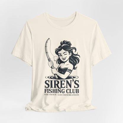 Natural / S Siren's Fishing Club - Funny Greek Mythology T-Shirt