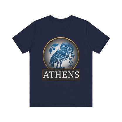 Navy / S Ancient Athens - Athenian Owl Symbol of Greek Goddess Athena T-shirt