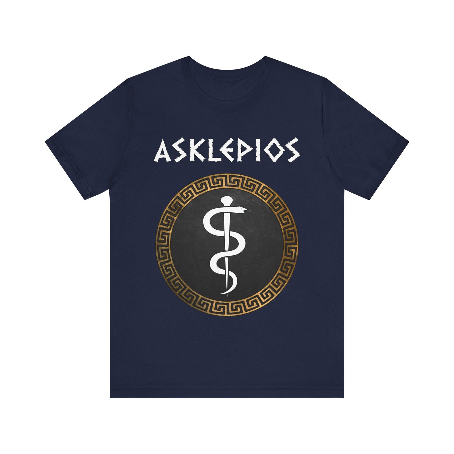 Navy / S Asklepios Ancient Greek God of Health and Medicine T-shirt