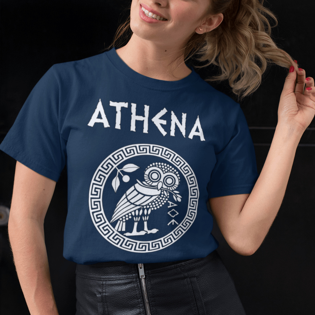 Navy / S Athena Greek Goddess of Wisdom T-Shirt