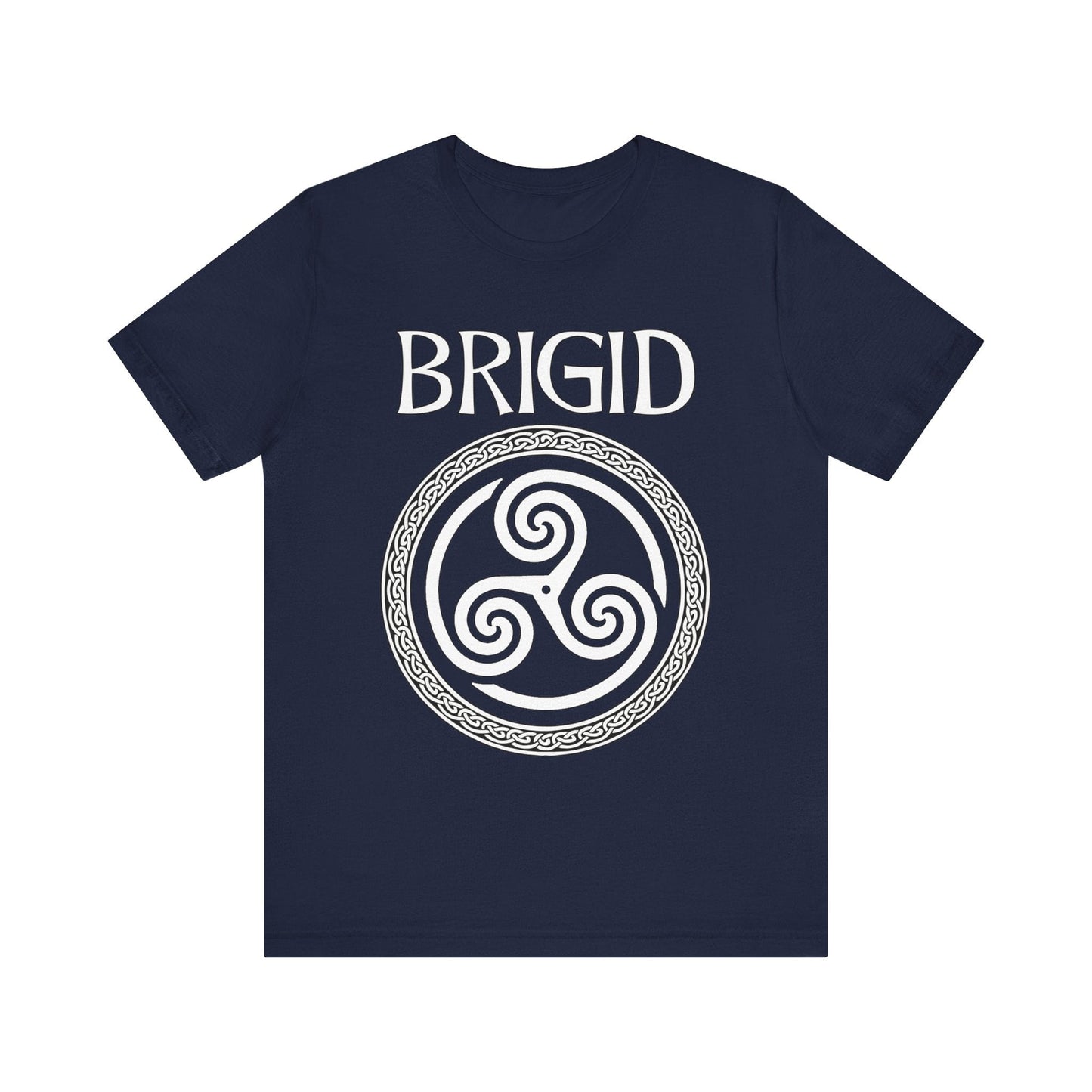 Navy / S Brigid Celtic Goddess Triskelion Symbol T-Shirt