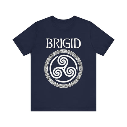 Navy / S Brigid Celtic Goddess Triskelion Symbol T-Shirt
