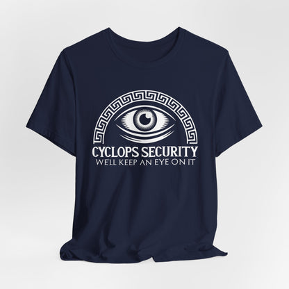 Navy / S Cyclops Security - Funny Greek Mythology T-Shirt