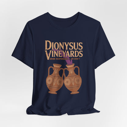 Navy / S Dionysus Vineyards - Funny Greek Mythology T-Shirt
