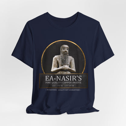 Navy / S Ea Nasir's No Refunds - Funny Bronze Age History Meme T-shirt