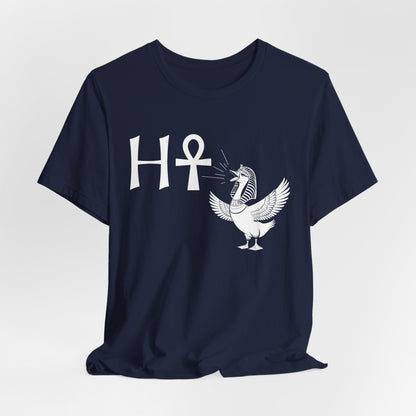 Navy / S Egyptian Goose H-Ankh Meme T-Shirt