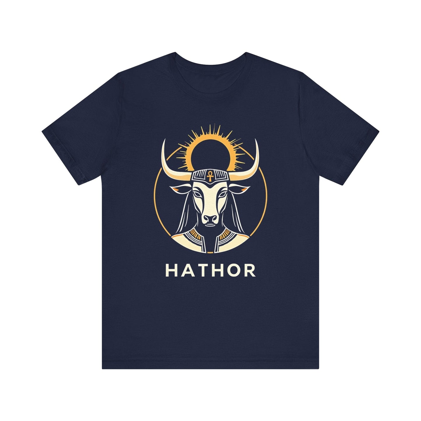 Navy / S Hathor Ancient Egyptian Goddess T-shirt