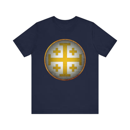 Navy / S Jerusalem Heraldry - Medieval Jerusalem Cross T-shirt