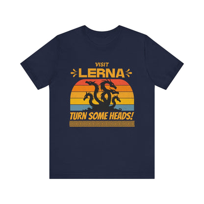 Navy / S Lernaean Hydra - Visit Lerna, Turn Some Heads! - Funny Greek Mythology T-shirt