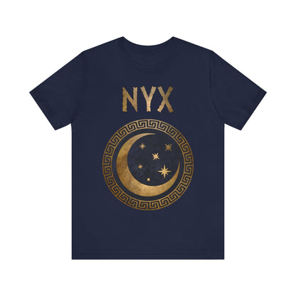 Navy / S Nyx Greek Goddess of Night Ancient Symbol T-shirt
