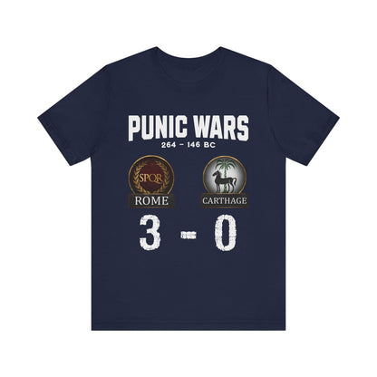 Navy / S Punic Wars - Rome vs Carthage - 3 to 0 Final Score  - Funny History T-shirt