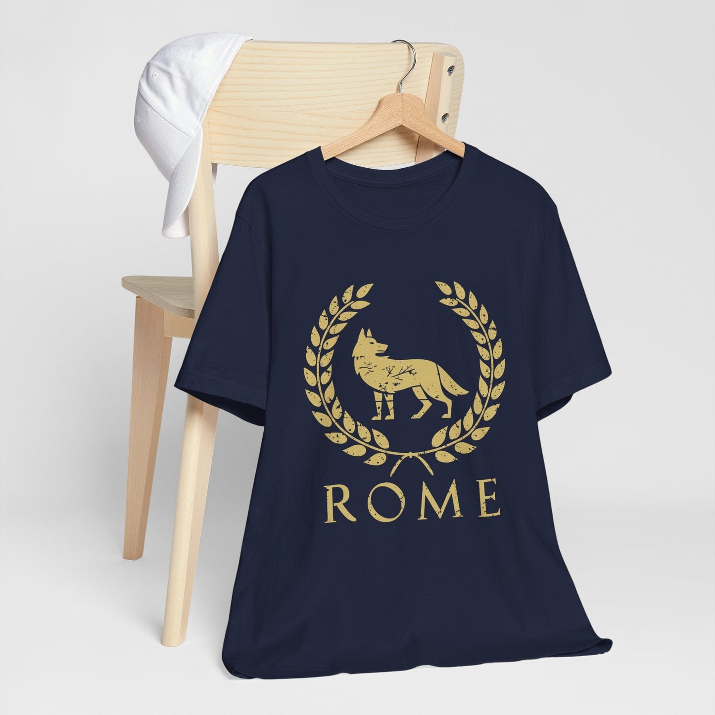 Navy / S Romulus and Remus - Wolf Symbol of Ancient Rome T-shirt