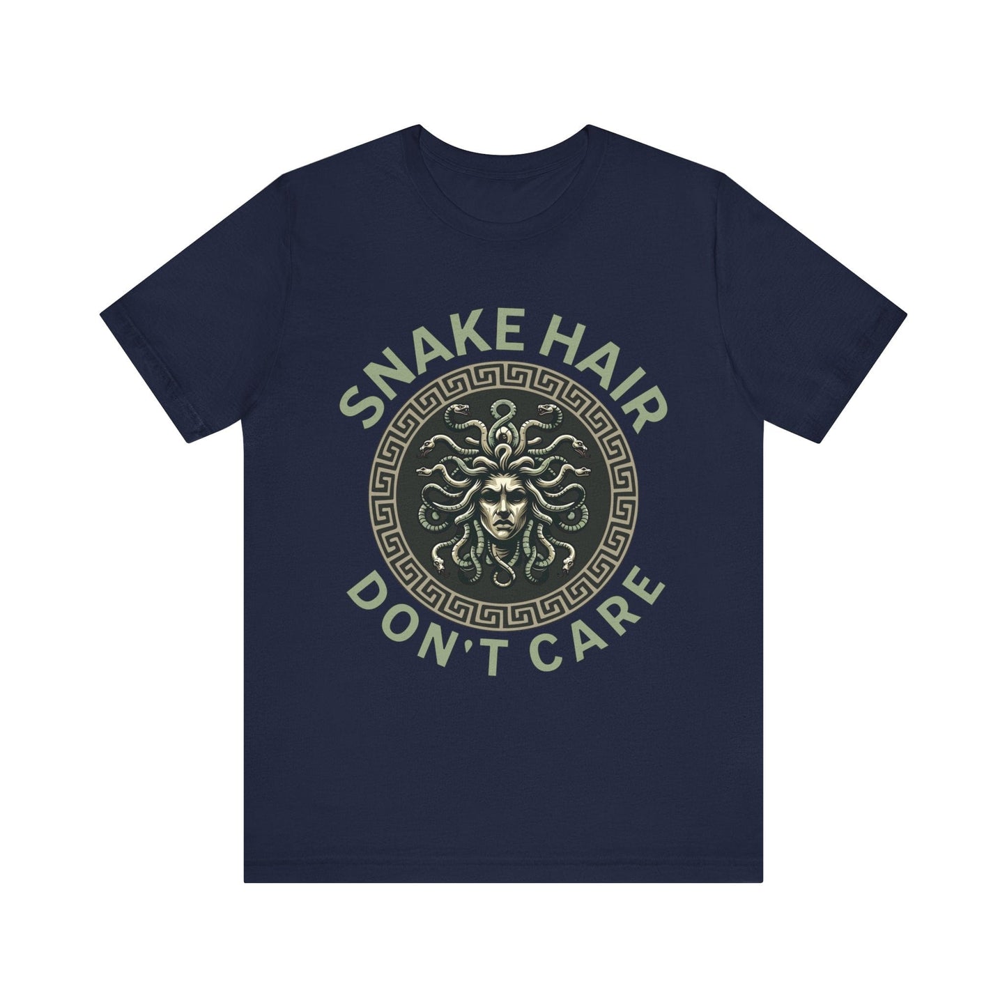 Navy / S Snake Hair Don't Care Medusa T-Shirt