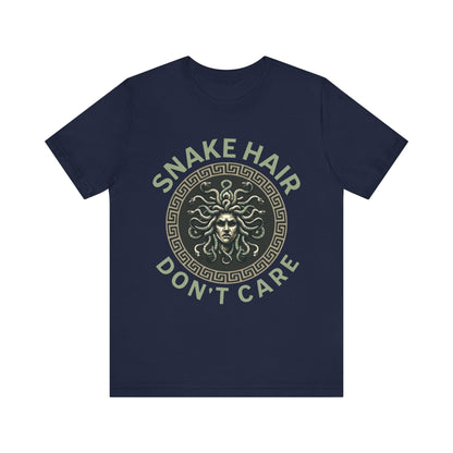 Navy / S Snake Hair Don't Care Medusa T-Shirt