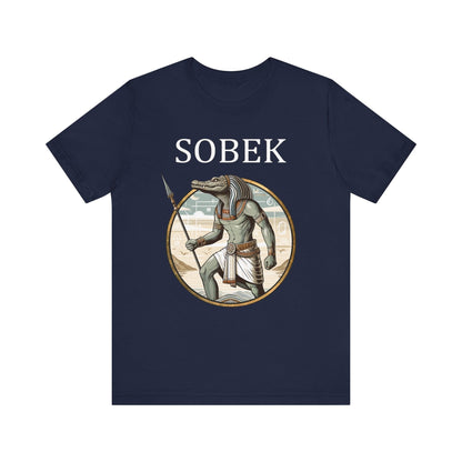 Navy / S Sobek Egyptian God of the Nile and Crocodiles T-Shirt
