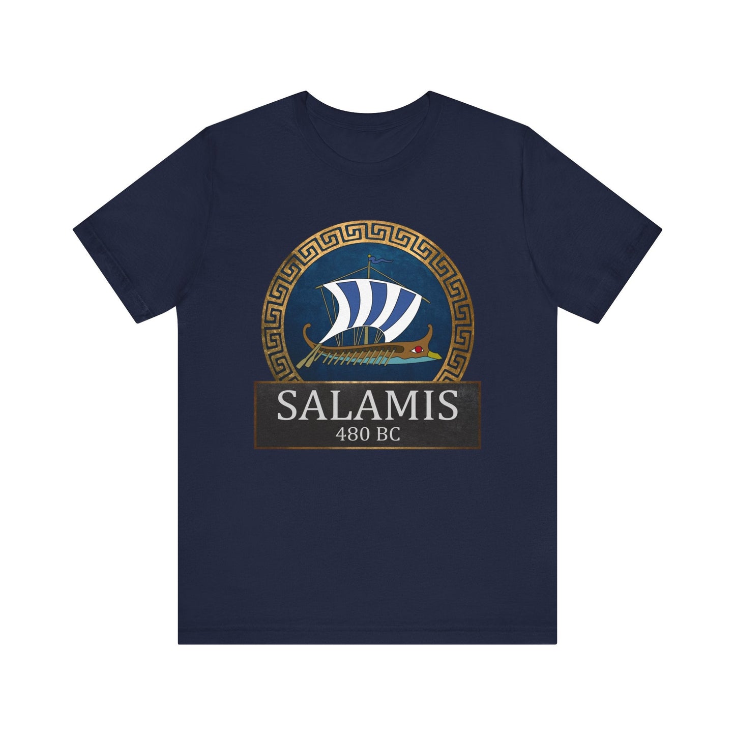 Navy / S The Battle of Salamis 480 BC - Ancient Greece History T-shirt
