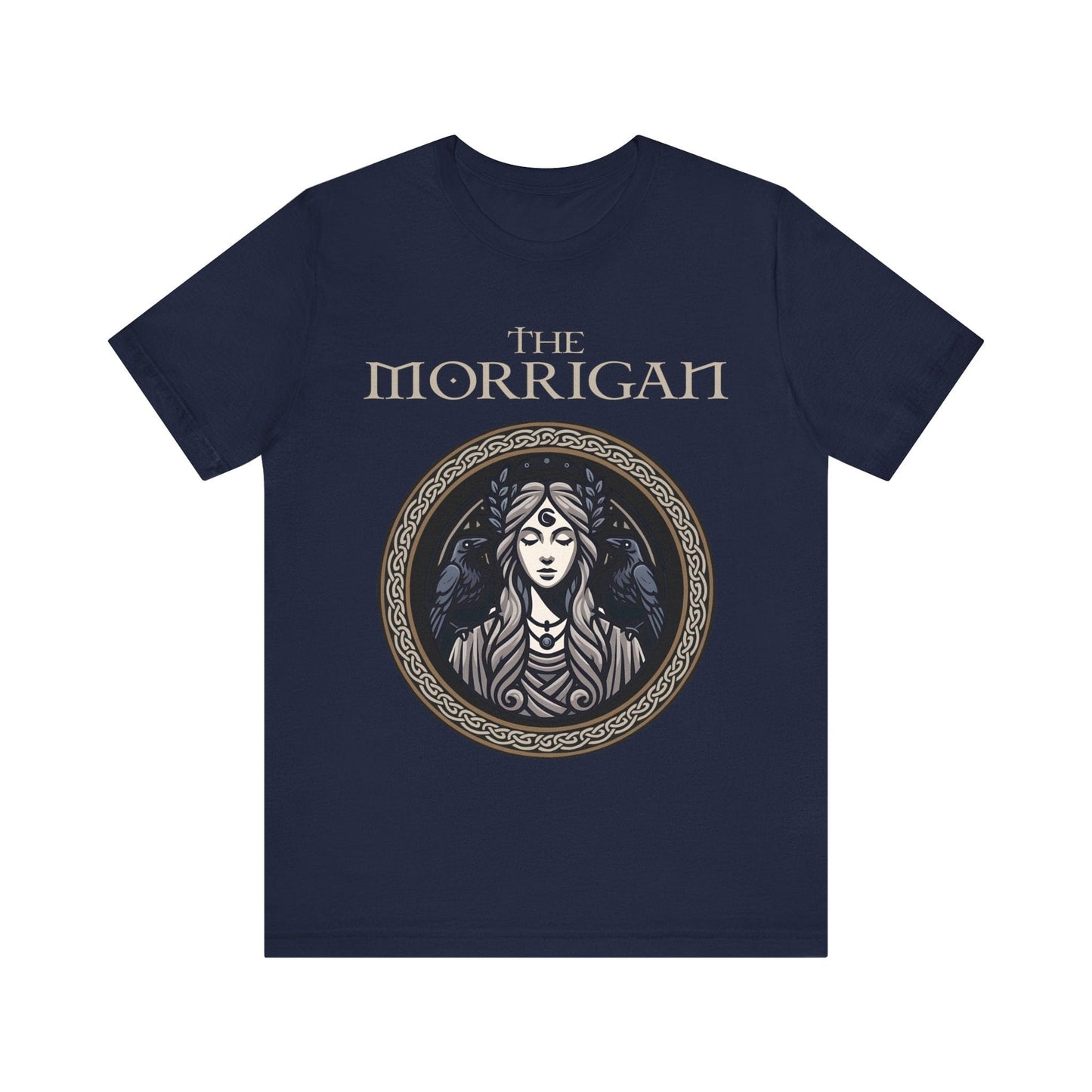 Navy / S The Morrigan Celtic Goddess of Witchcraft - Celtic Mythology T-Shirt