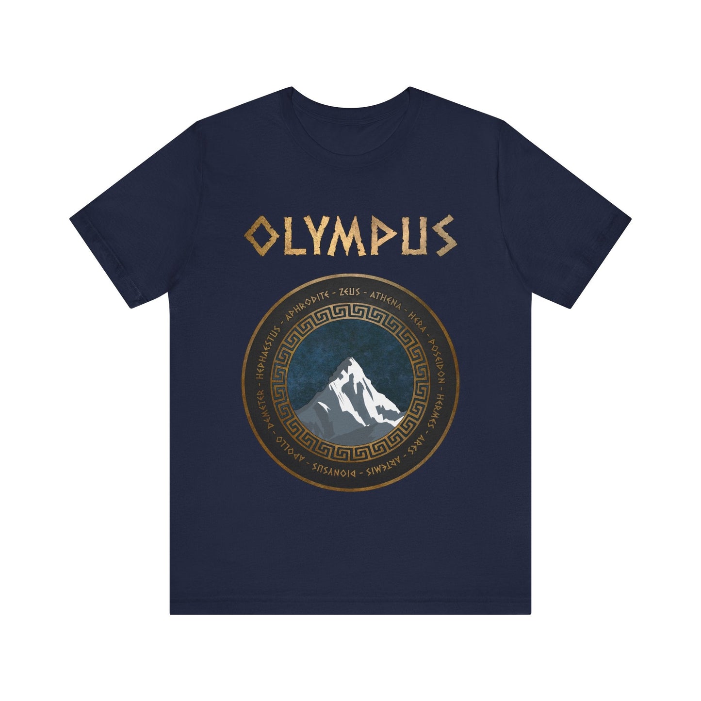 Navy / S The Twelve Olympians Greek Gods and Goddesses - Mount Olympus T-Shirt