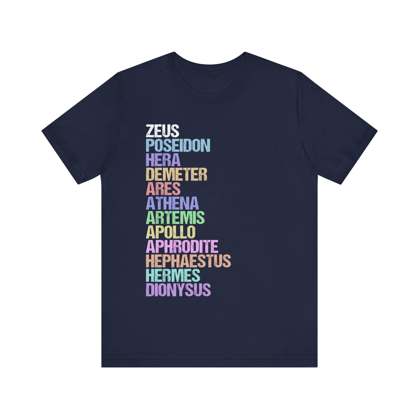 Navy / S The Twelve Olympians - Greek Gods and Goddesses T-Shirt
