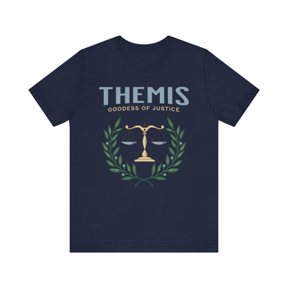 Navy / S Themis Greek Goddess of Justice - Ancient Greek Mythology T-shirt
