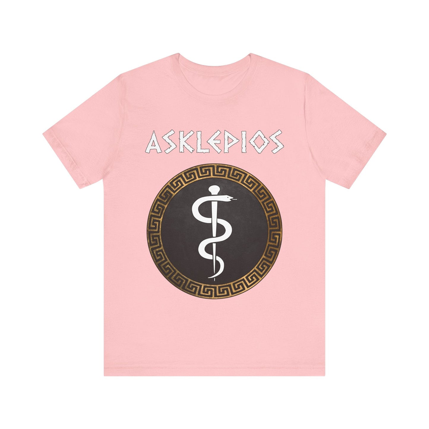 Pink / S Asklepios Ancient Greek God of Health and Medicine T-shirt