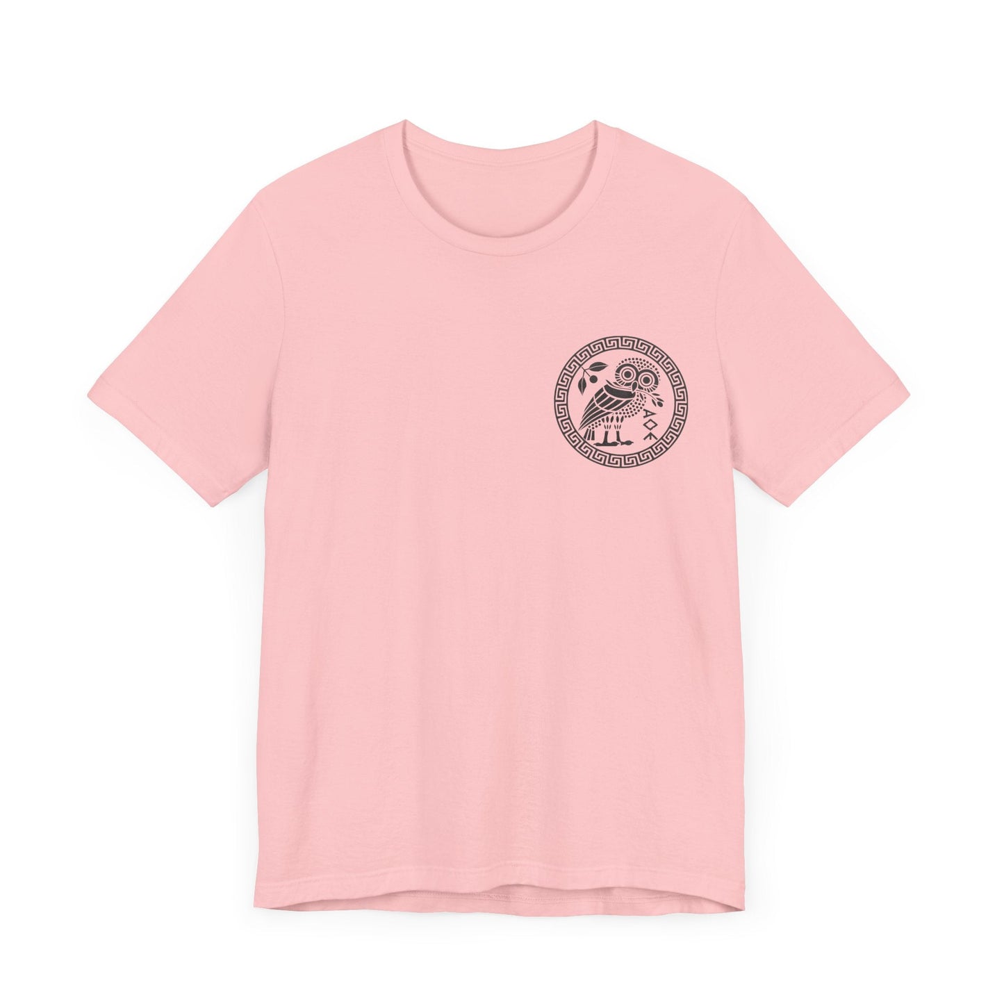 Pink / S Athens Athenian Owl - Double Sided T-Shirt
