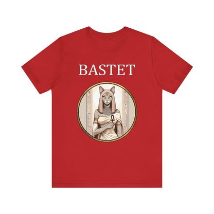 Red / S Bastet Egyptian Goddess T-Shirt